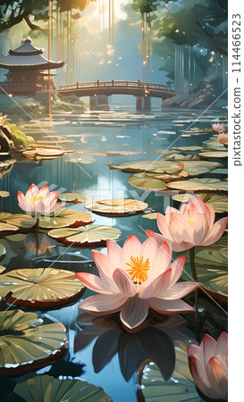 Lotus in the pond wallpaper for Notebook cover, I pad, I phone, mobile high quality images 114466523