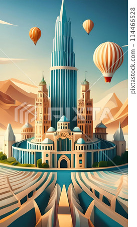 Modern city skyline wallpaper for Notebook cover, I pad, I phone, mobile high quality images 114466528