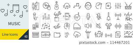 Vector music icon set 114467201