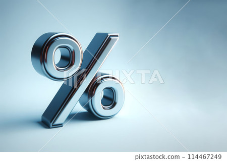 Percentage sign on a blank background. Space for text. 114467249