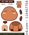 Educational paper craft game for children: Cut and glue a charming capybara 114467768