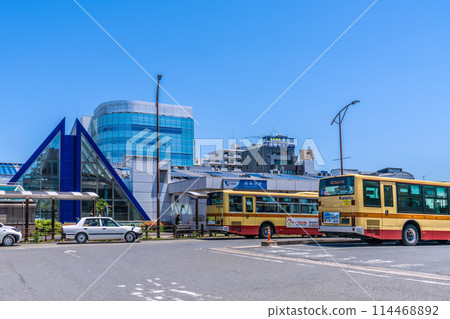 俯瞰小田急湘南台站等的日本藤澤城市景觀 114468892