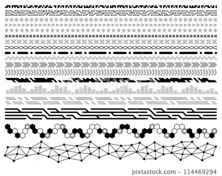 Digital decorative lines set Digital decorative lines set 114469294