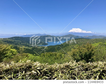 箱根收費公路_從代官山展望台看到的蘆之湖和富士山 箱根收費公路_從代官山展望台看到的蘆之湖和富士山 114469433