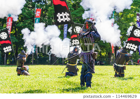 Nagashino Battle Flag Festival, Matchlock Gun Demonstration (Shinshiro City, Aichi Prefecture) 114469629