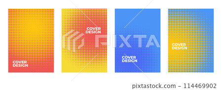 Set of halftone colorful backgrounds. Vector illustration Set of halftone colorful backgrounds. Vector illustration 114469902