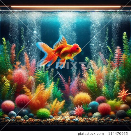 金魚在水下游泳 金魚在水下游泳 114470955