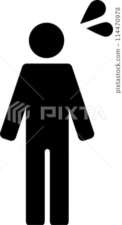 Person pictogram, impatient, troubled, sweat, silhouette 114470978