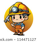 Cute cartoon Construction worker Chibi stlye. 114471127