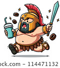 Fat Sparta warrior chibi cartoon 114471132