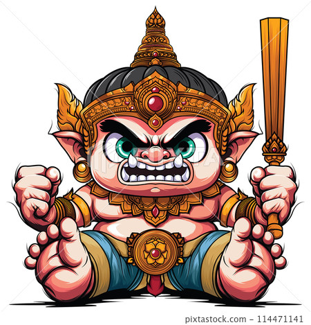 Thai giant cartoon chibi style. Thai giant cartoon chibi style. 114471141