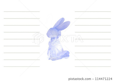 Rabbit and petal letter material 114471224