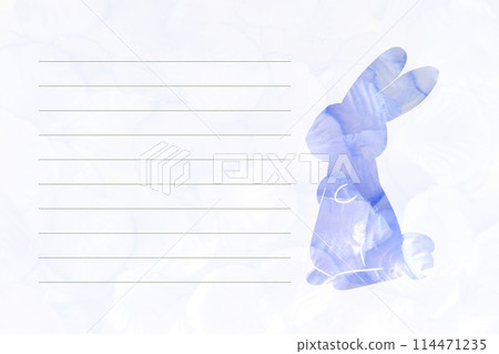 兔子和花瓣字母素材 114471235