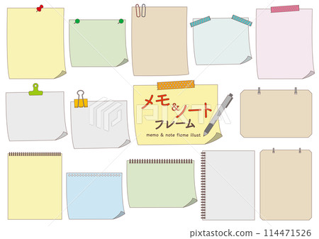 各種備忘錄和筆記本的插圖集_有主線 114471526