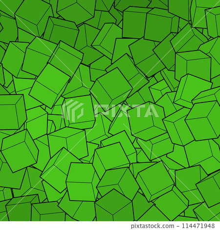 Green presentation template. Design element. Cubes. eps 10 114471948