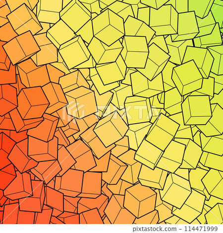 Abstract vector background. Geometric figures. Color cubes. Yellow, orange and green. eps 10 Abstract vector background. Geometric figures. Color cubes. Yellow, orange and green. eps 10 114471999