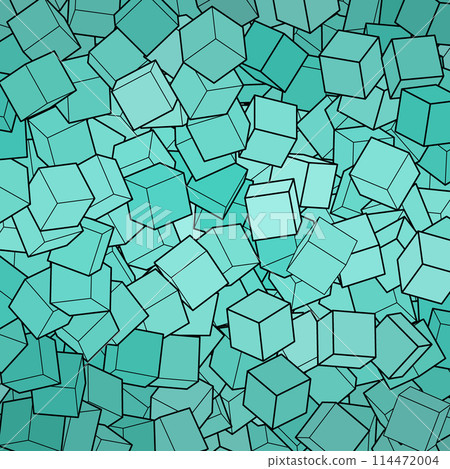 Blue cube Geometric background. Template for presentation, advertising, banner. eps 10 114472004