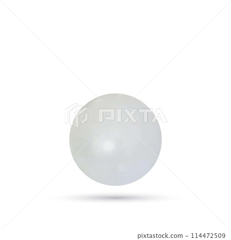 Realistic natural pearl. Jewel gems. Shiny silver ball isolated on white background. Vector jewelry sphere. eps 10 Realistic natural pearl. Jewel gems. Shiny silver ball isolated on white background. Vector jewelry sphere. eps 10 114472509