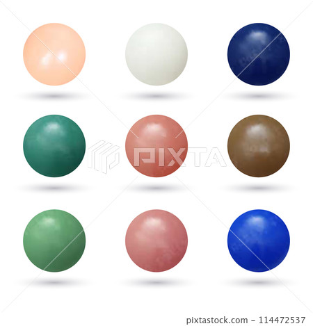 Set of realistic shiny colorful balls. Vector illustration. eps 10 114472537