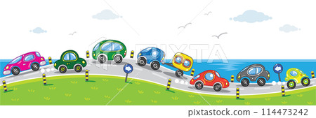 Cars on the road. 114473242