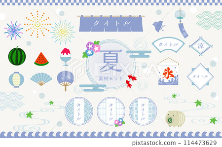 Summer Japanese material set 114473629