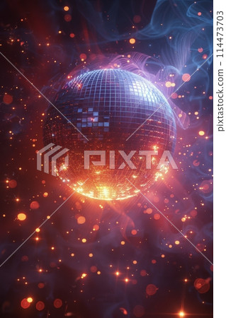 Disco Ball Floating on Water Disco Ball Floating on Water 114473703