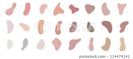 Abstract stain liquid shapes set. Vector stock illustration isolated on white background for design template business presentation, social media, marketing minimalist advertising, flyer, magazine. EPS 114474141