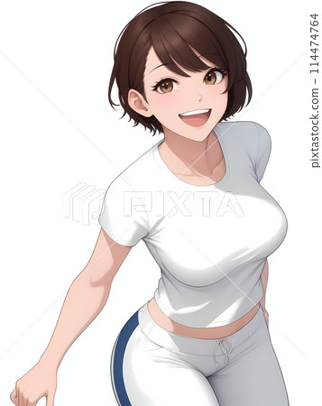 微笑的女人正在做人工智慧生成的練習 114474764