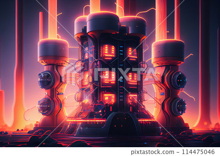 nuclear fusion energy reactor technology with plasma for the future of clean energy 3d rendering 114475046