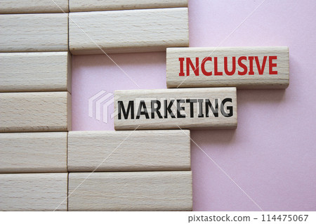 Inclusive Marketing symbol. Wooden blocks with words Inclusive Marketing. Beautiful pink background. Business and Inclusive Marketing concept. Copy space. Inclusive Marketing symbol. Wooden blocks with words Inclusive Marketing. Beautiful pink background. Business and Inclusive Marketing concept. Copy space. 114475067