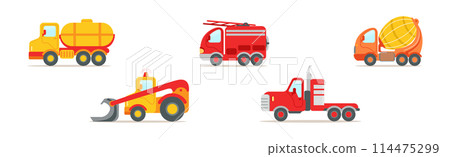 Toy Car and City Transport Colorful Vector Set 114475299