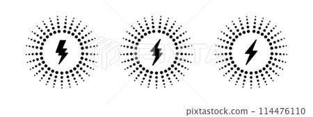 Battery charge Electric Energy and Power Bolt Vector Logo 114476110