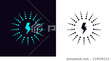 Battery charge Energetic Thunderbolt and Flash Icon Vector Logo Battery charge Energetic Thunderbolt and Flash Icon Vector Logo 114476113