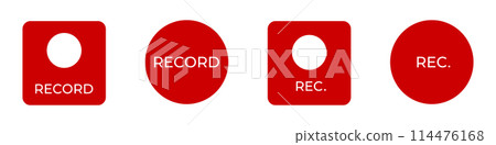 Rec indicator video record live. Video recording icon. Rec indicator video record live. Video recording icon. 114476168