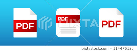 Pdf file document icon. Pdf text document 114476183