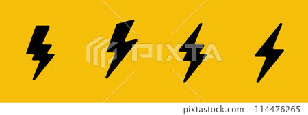 Thunder Energy Flash Bolt Icon Vector Logo 114476265