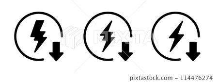 anti static Energy and Power Flash Bolt Vector Icon Design 114476274