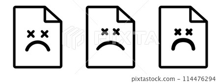 Corrupted file icon. Failed document with error 114476294