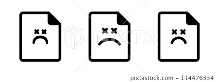 Corrupted file icon. Failed document with error 114476334