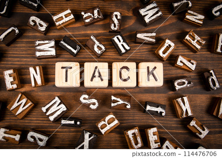 Thank you in Swedish. Alphabet blocks on wood texture background Thank you in Swedish. Alphabet blocks on wood texture background 114476706