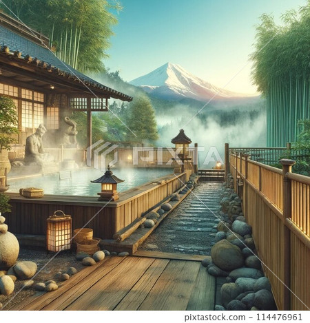 日式溫泉旅館的露天浴池 114476961