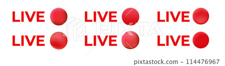 Video live icon. Red logo for online broadcast. Video live icon. Red logo for online broadcast. 114476967