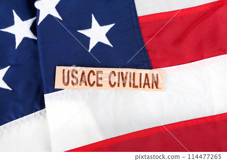 USACE Civilian Branch Tape on national USA flag 114477265
