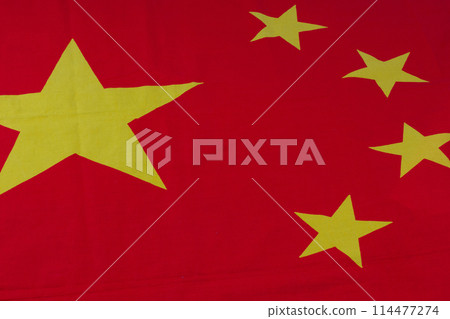 China flag with fabric texture 114477274