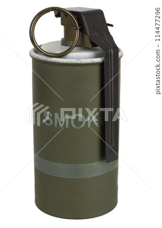 smoke hand grenade isolated on white smoke hand grenade isolated on white 114477296