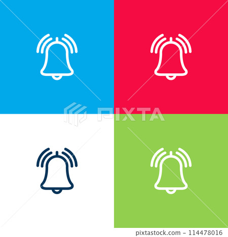 Bell alarm line notice icon. Call notification bell phone vector smartphone ui app icon 114478016