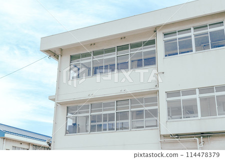 Blue sky and school building Blue sky and school building 114478379