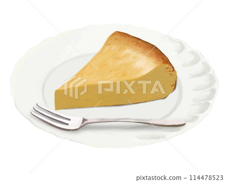 Cheesecake (with plate and fork) 114478523