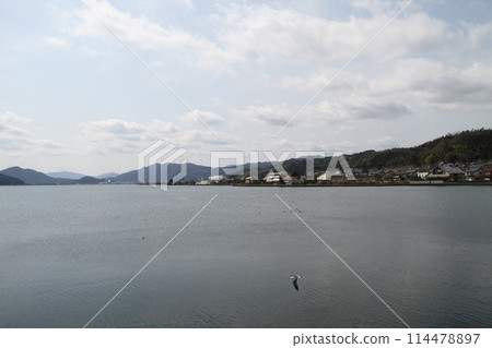 日本三大風景之一的京都天橋立的春天景色 114478897