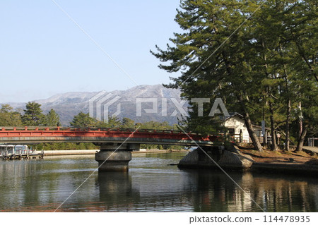 Spring scenery of Amanohashidate, Kyoto, one of the Three Most Scenic Spots of Japan Spring scenery of Amanohashidate, Kyoto, one of the Three Most Scenic Spots of Japan 114478935